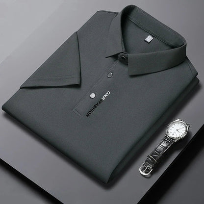 Polo Hombre Algodón Cuello Refinado Cierre Botones