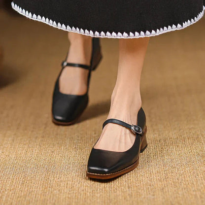 Zapatos Tacón Bloque Mujer con Tira Ajustable Invierno Primavera - Mavetta