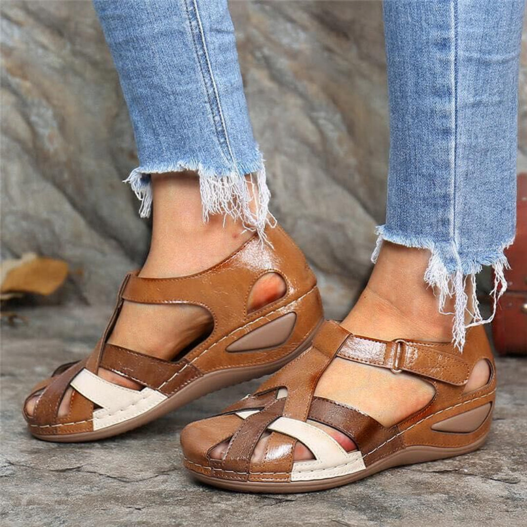 Sandalias Mujer de Cuero Tiras Entrelazadas Suela Flexible - Mavetta
