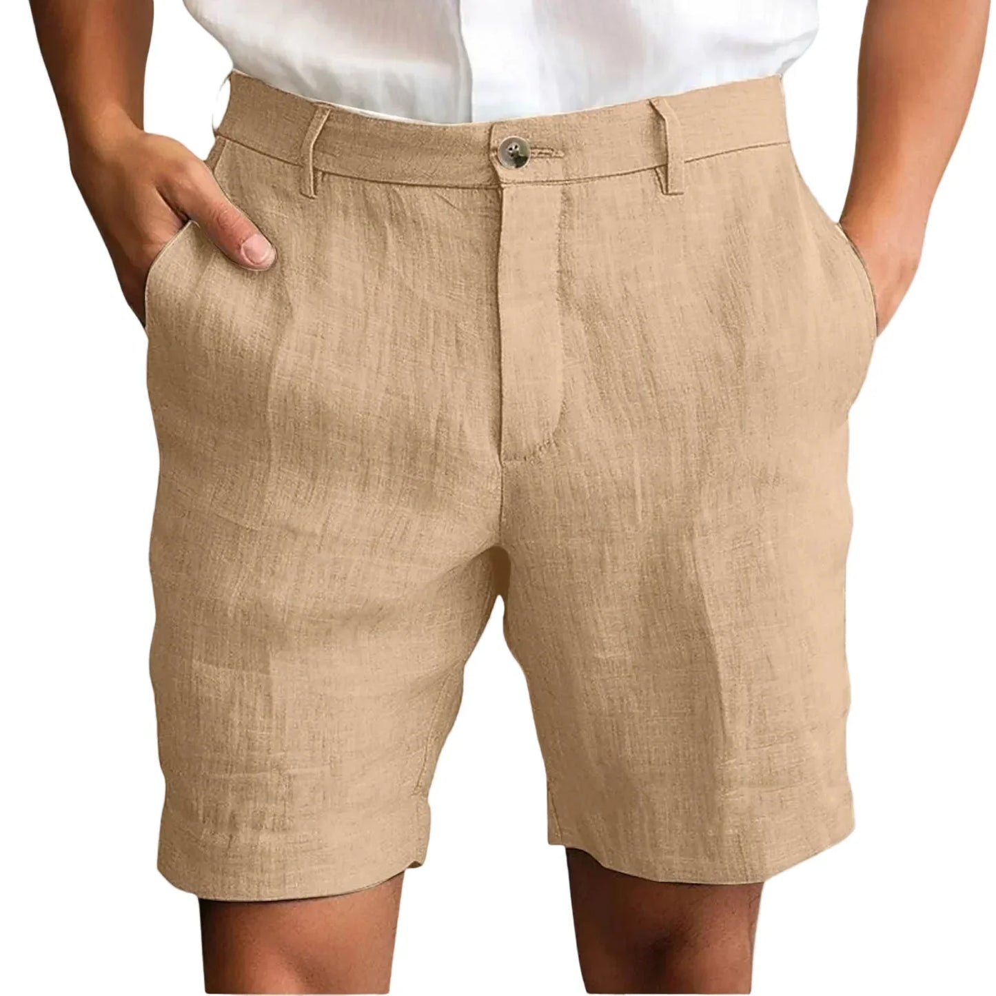Pantalones cortos hombre de lino cómodos estilo moderno