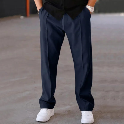 Pantalones Hombre Mezcla Fibras Corte Recto Estilo Americano - Mavetta