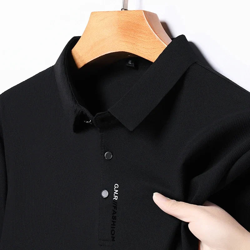 Polo Hombre Algodón Cuello Refinado Cierre Botones