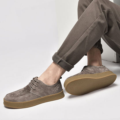 Zapatos Casual Hombre de Gamuza con Cordones y Suela Goma