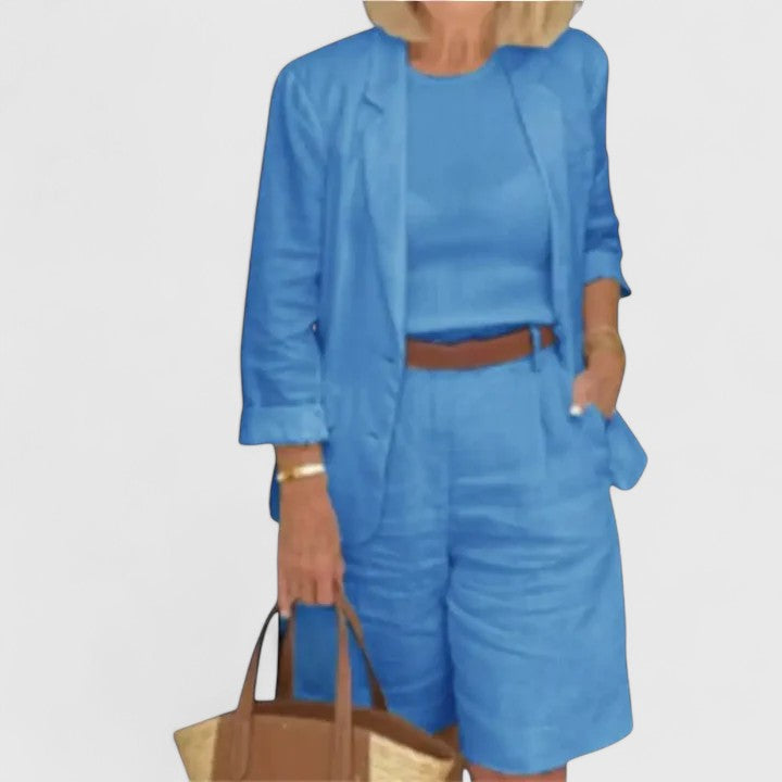 Conjunto Elegante Mujer Dos Piezas Ajuste Clásico