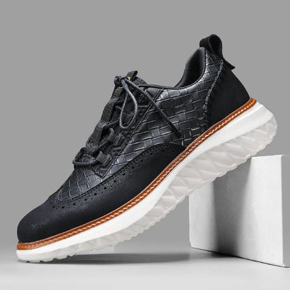 Zapatos Brogue Hombre Cuero Sintético Suela Gruesa Cordones