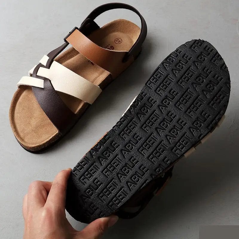 Sandalias Hombre de Piel Ortopédicas Confort