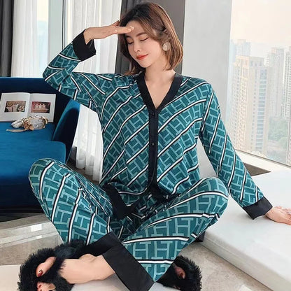 Pijama Mujer Algodón Estampado Gráfico Corte Cómodo