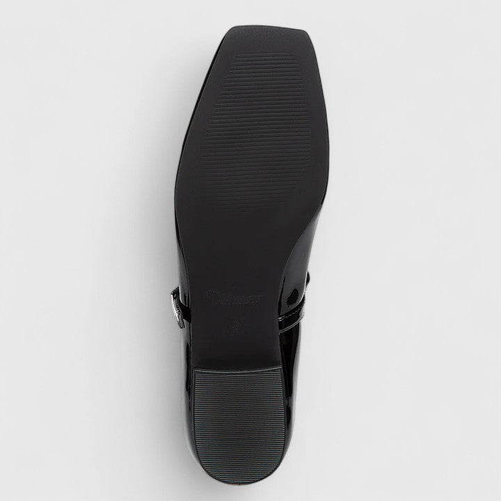 Zapatos Planos Mujer Punta Cuadrada Lazo Estilo Mary Jane