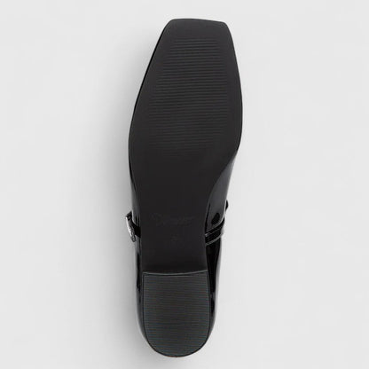 Zapatos Planos Mujer Punta Cuadrada Lazo Estilo Mary Jane