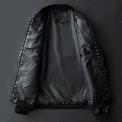 Chaqueta Hombre de Cuero con Cremallera Ajuste Clasico - Mavetta