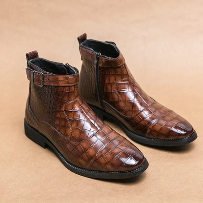 Botines hombre de cuero con hebilla cómodos versátiles - Mavetta