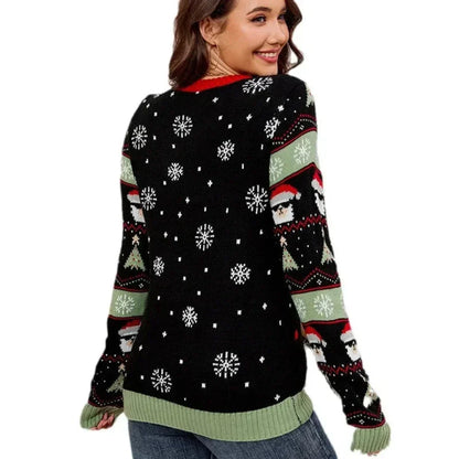 Jersey Mujer Manga Larga Cálido Diseño Navideño