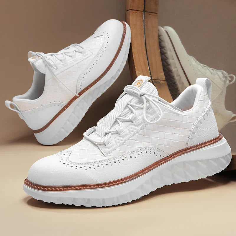 Zapatos Brogue Hombre Cuero Sintético Suela Gruesa Cordones