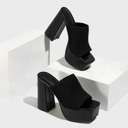 Sandalias Mujer Tacón Bloque Plataforma Diseño Moderno