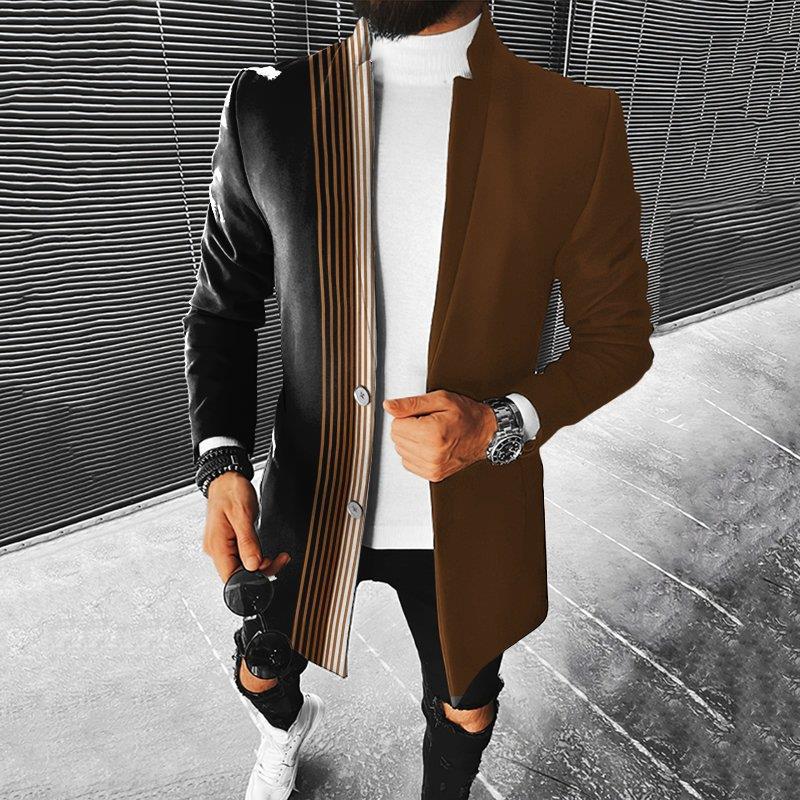 Chaqueta Hombre Moderna Diseño Geométrico Ajuste Regular