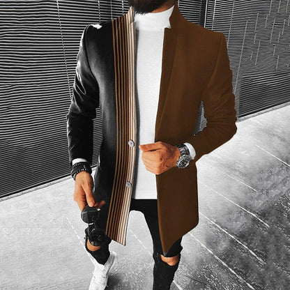 Chaqueta Hombre Moderna Diseño Geométrico Ajuste Regular