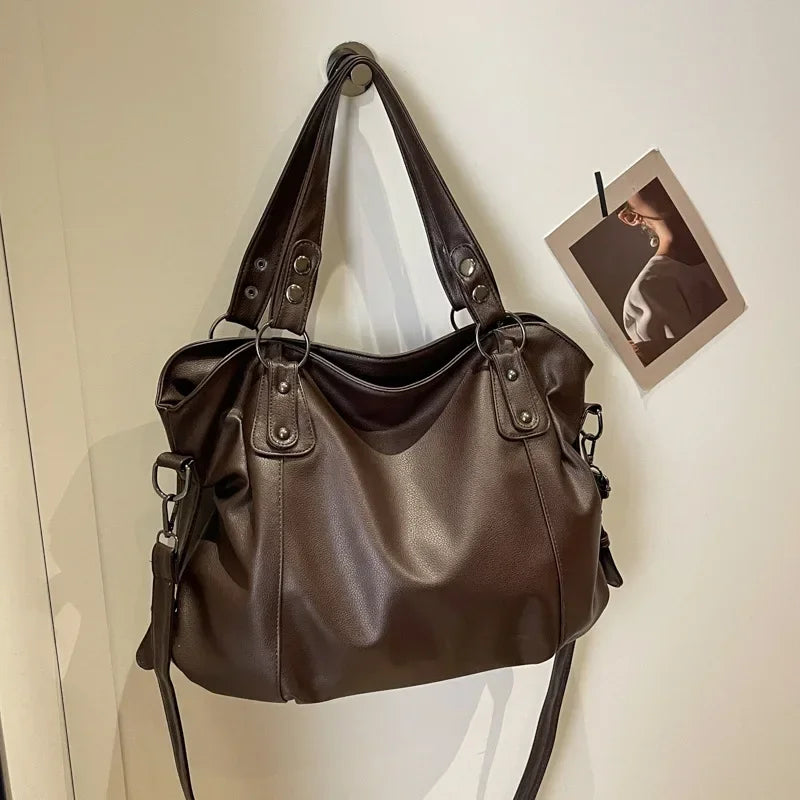 Bolso de hombro mujer piel suave gran capacidad diseño elegante