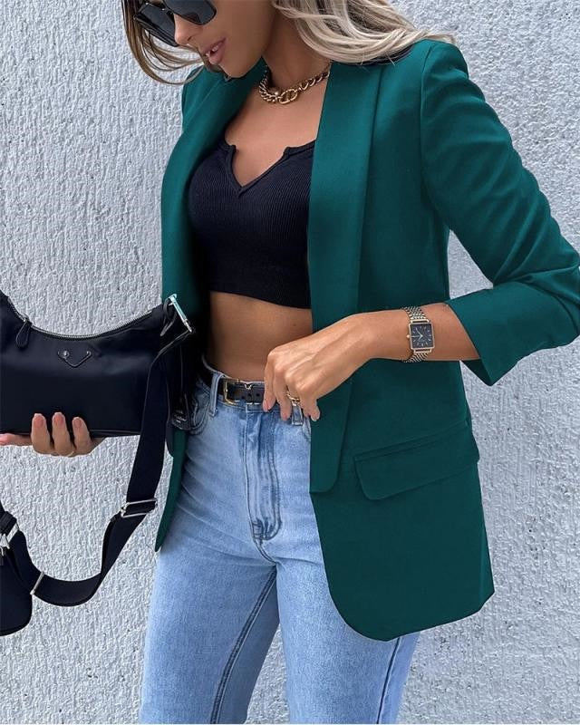 Blazer Mujer Abierto con Bolsillos Diseño Elegante
