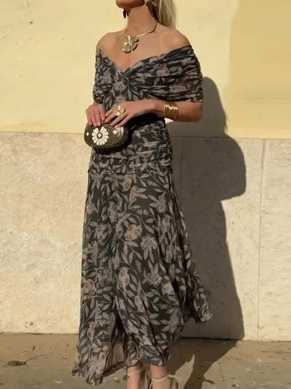 Vestido mujer escote en V cruzado falda fluida ligera