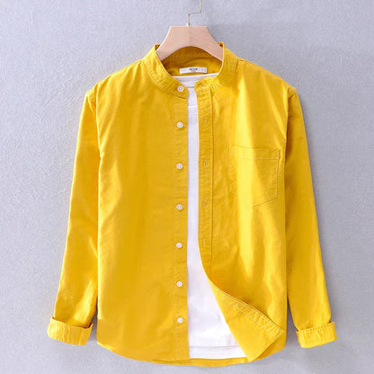 Camisa Hombre Algodón Cuello Mao Corte Recto - Mavetta