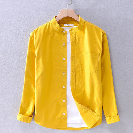 Camisa Hombre Algodón Cuello Mao Corte Recto - Mavetta