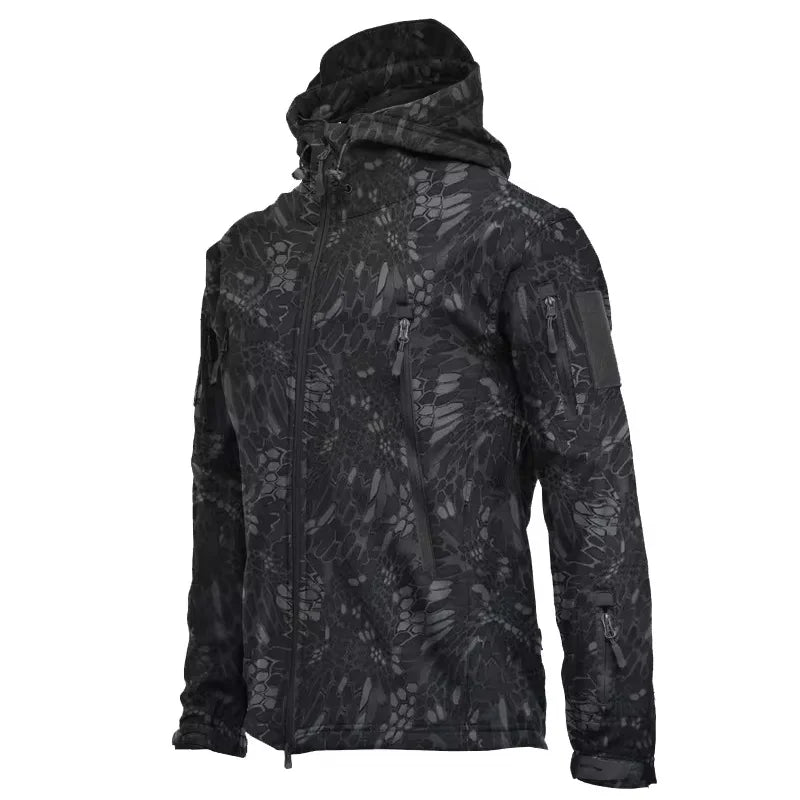 Chaqueta táctica hombre con capucha y bolsillos funcionales