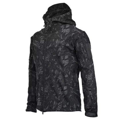 Chaqueta táctica hombre con capucha y bolsillos funcionales