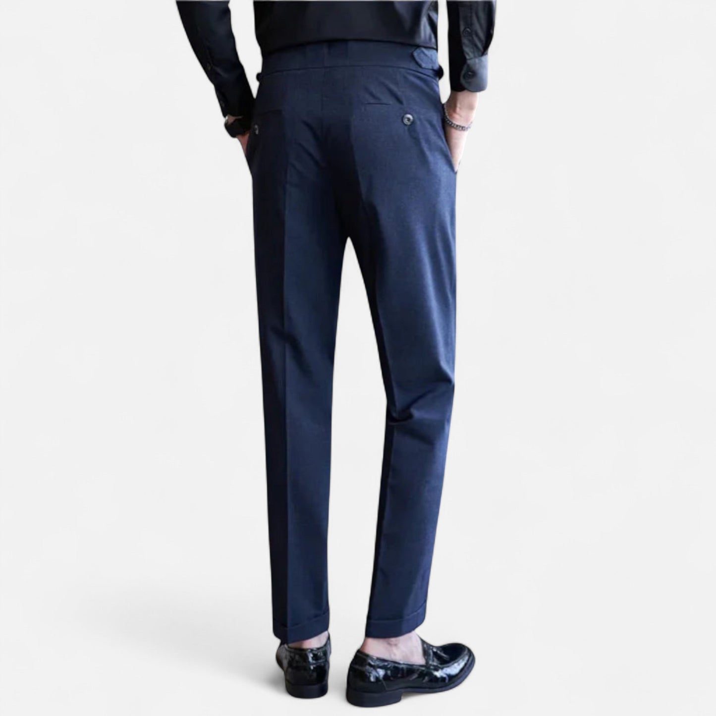 Pantalones Hombre Elegantes Estilo Inglés Ajuste Fino