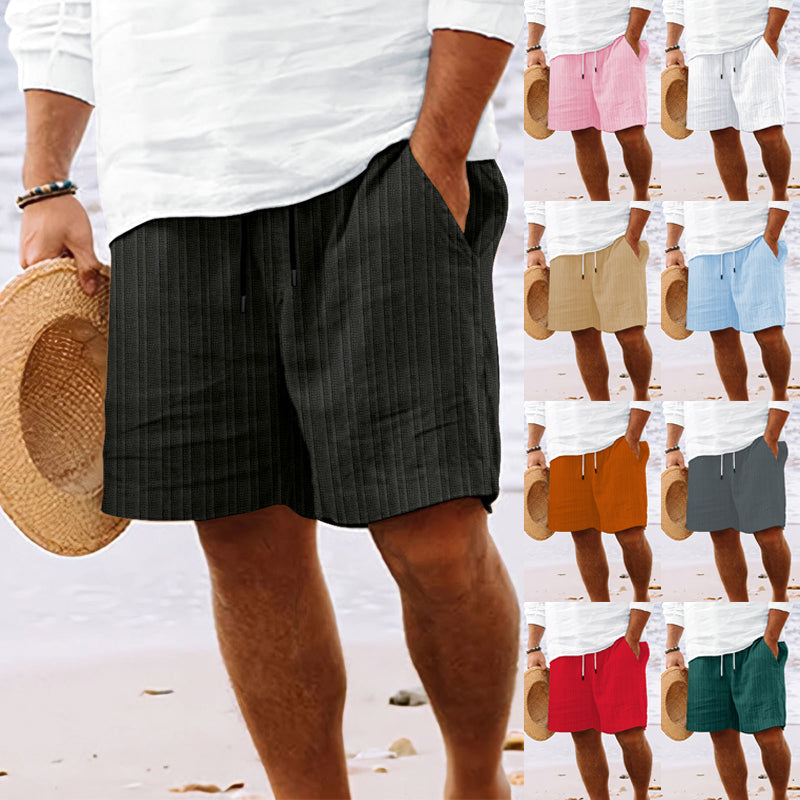 Pantalones cortos hombre de tela sueltos cintura elástica