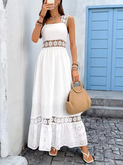 Vestido maxi mujer con estampado floral escote en V