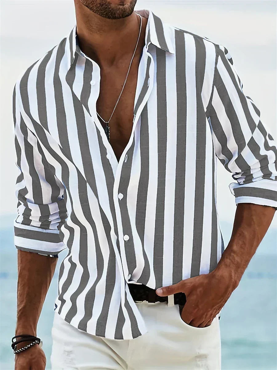 Camisa hombre Algodón Manga larga Diseño casual