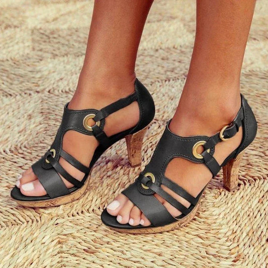 Sandalias Mujer de Tacón con Tiras Abiertas Comodas - Mavetta
