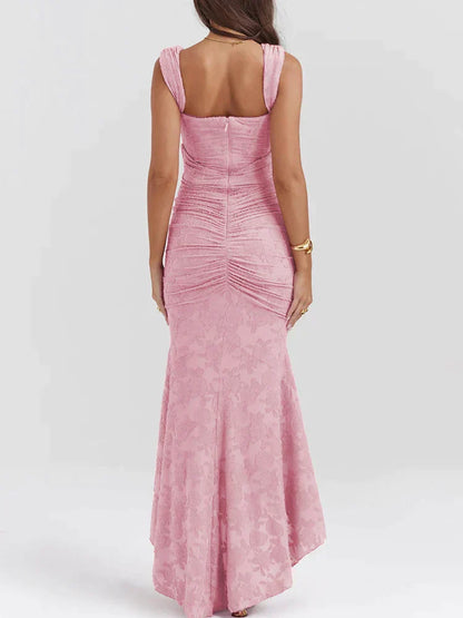 Vestido sirena mujer de encaje con opciones sin tirantes y hombros