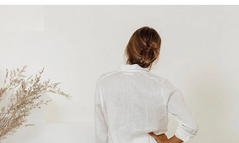 Pantalones Mujer de Lino Pierna Ancha Cintura Elástica Lazo