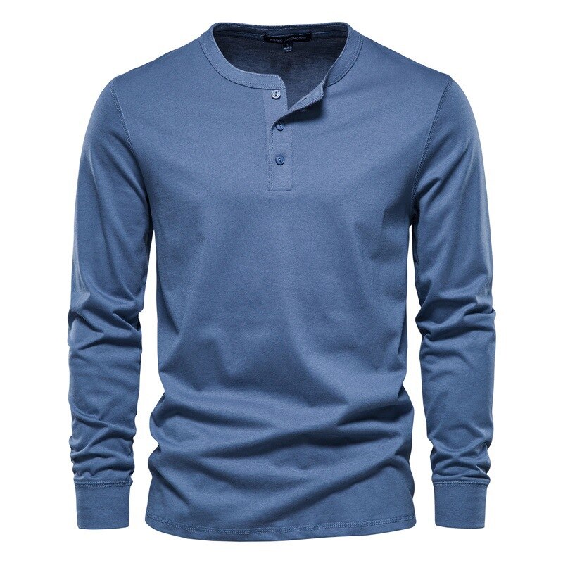 Camisa casual hombre manga larga algodón
