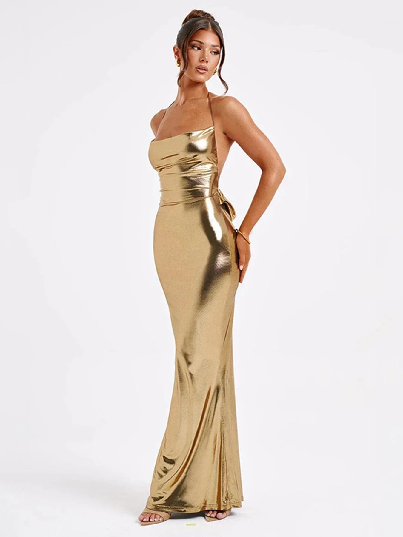 Vestido noche mujer con espalda descubierta elegante - Mavetta