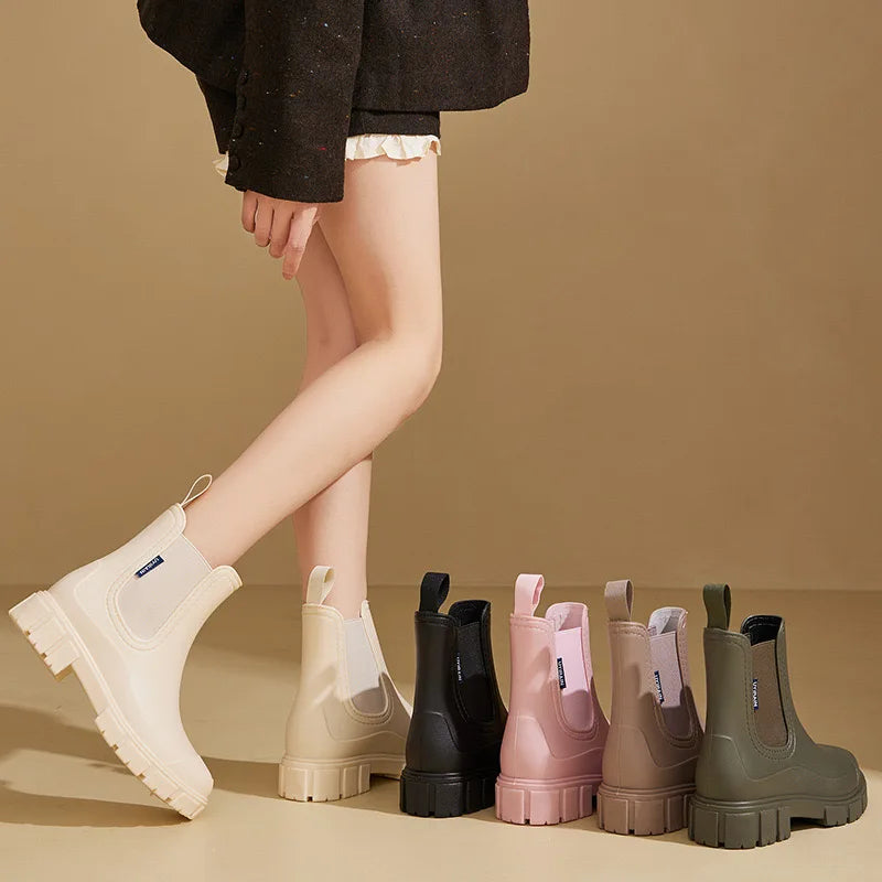 Botines Chelsea Mujer Impermeables Ajuste Deslizante