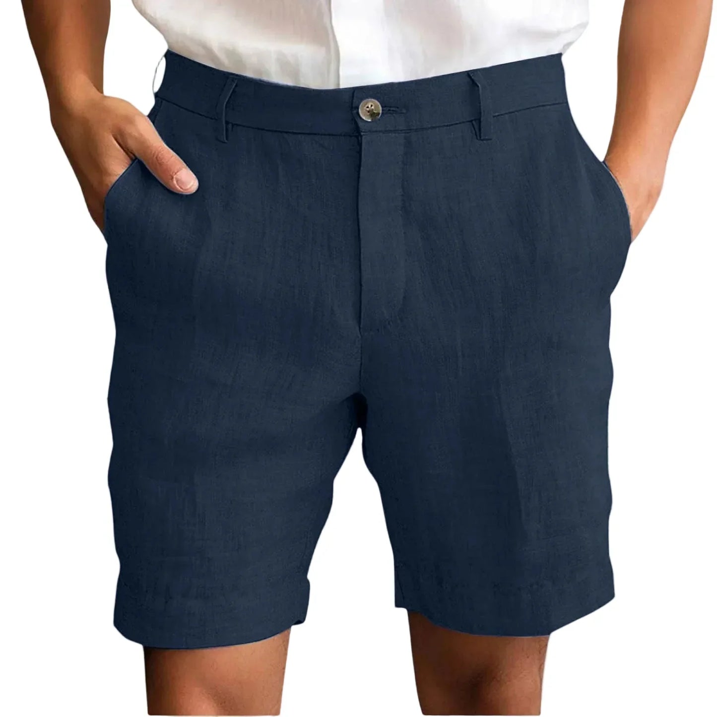 Pantalones cortos hombre de lino cómodos estilo moderno