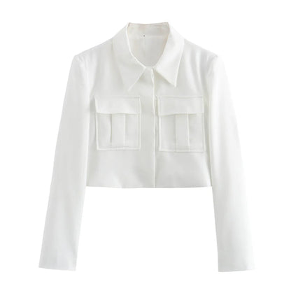 Conjunto Mujer Chaqueta y Pantalón Pierna Ancha Elegante