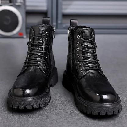 Botines hombre de piel con cordones estilo oficina elegante