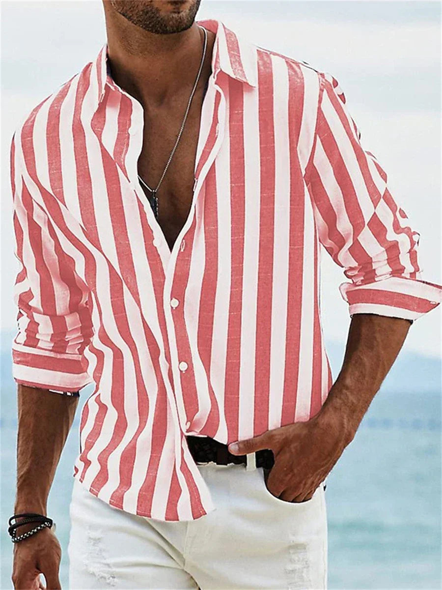 Camisa hombre Algodón Manga larga Diseño casual