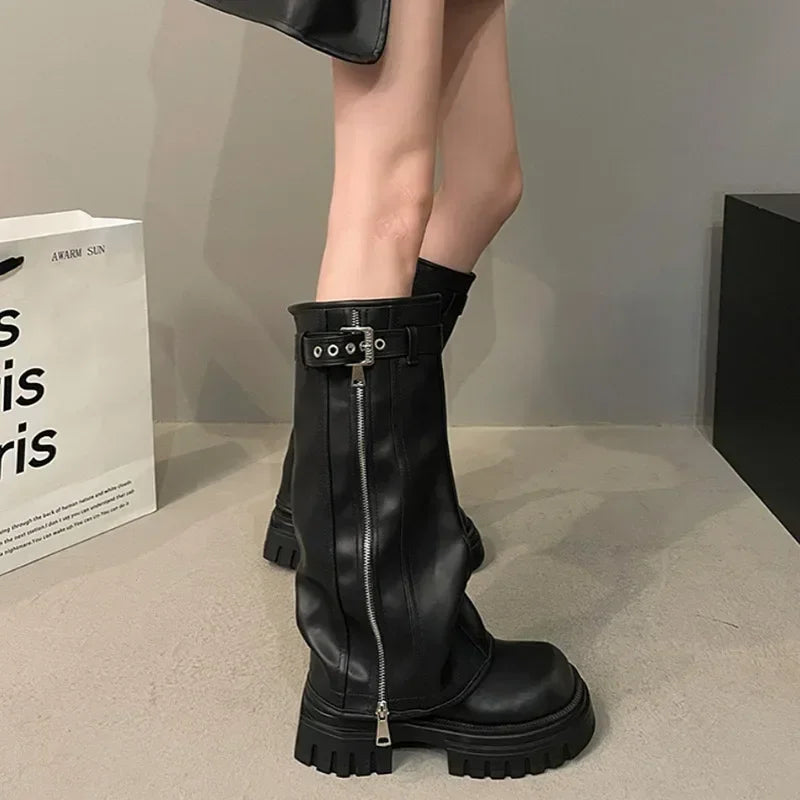 Botas Mujer Elegantes y Robusta Diseño Clásico