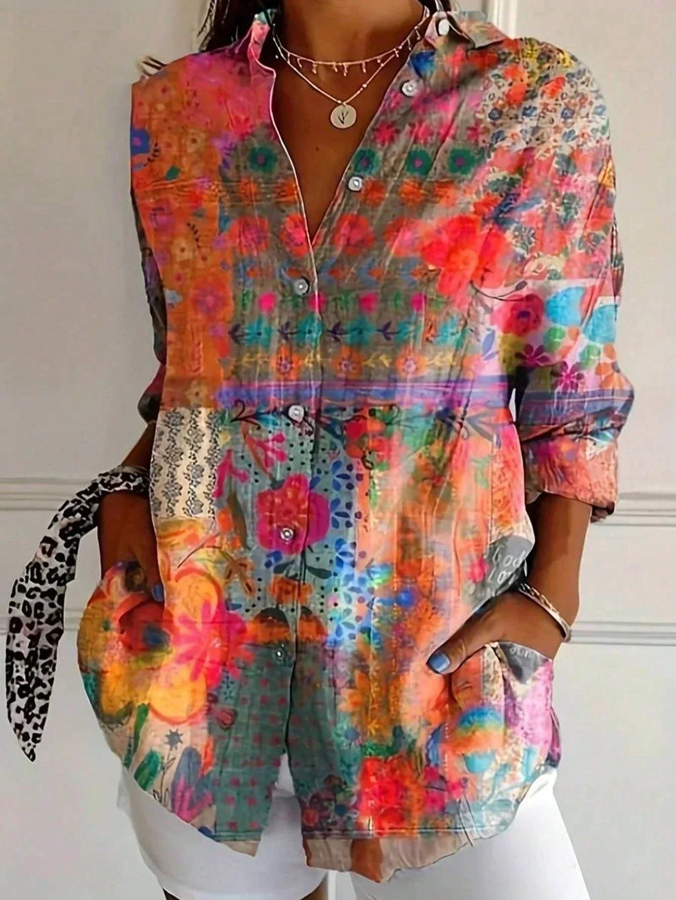 Blusa Mujer Estampado Floral Ligera Estilo Casual
