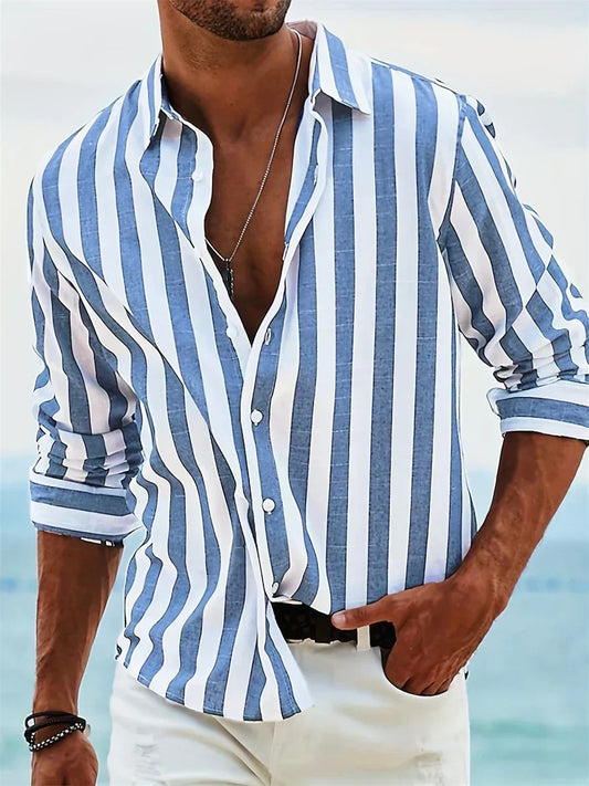 Camisa hombre Algodón Manga larga Diseño casual - Mavetta