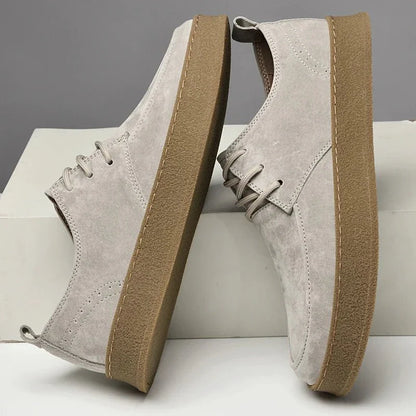Zapatos Casual Hombre de Gamuza con Cordones y Suela Goma