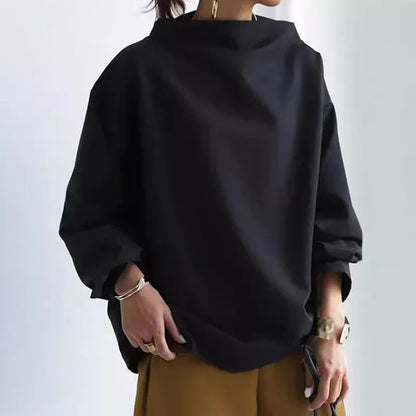 Jersey mujer de punto suave corte amplio cuello alto