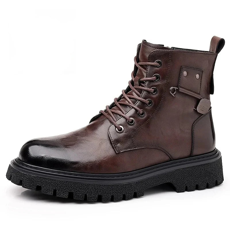 Botines hombre de piel con cordones estilo oficina elegante