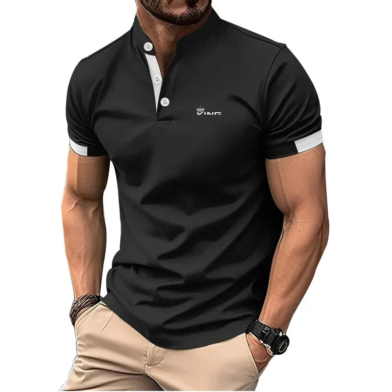 Polo Hombre Algodón Cuello Mao Detalle Botones