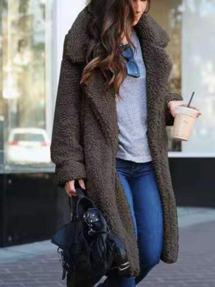 Abrigo Mujer de Teddy Estilo Casual