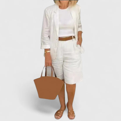 Conjunto Elegante Mujer Dos Piezas Ajuste Clásico